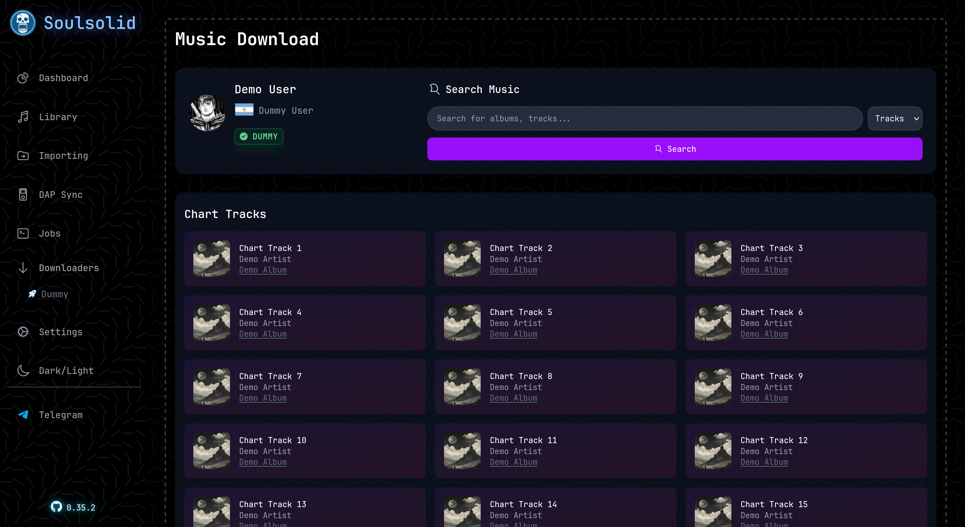 Soulsolid Download Interface