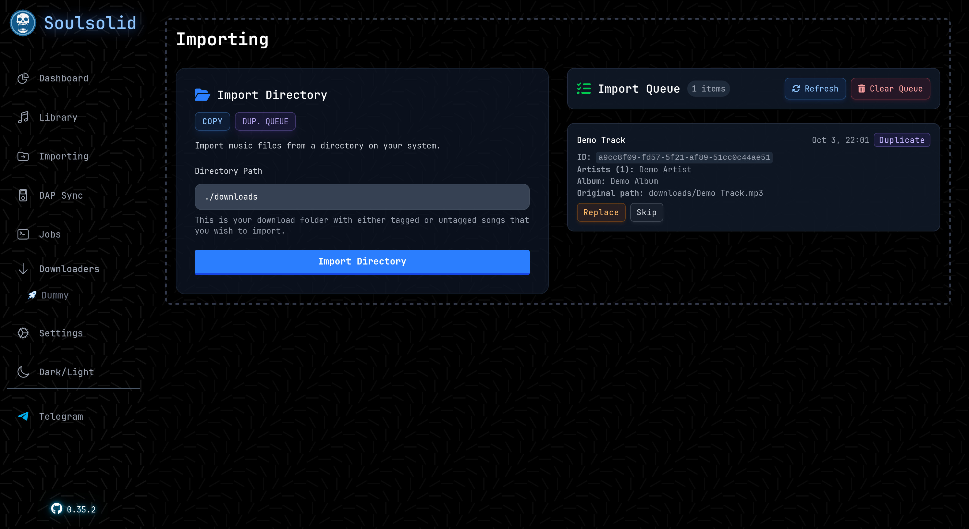 Soulsolid Import Interface