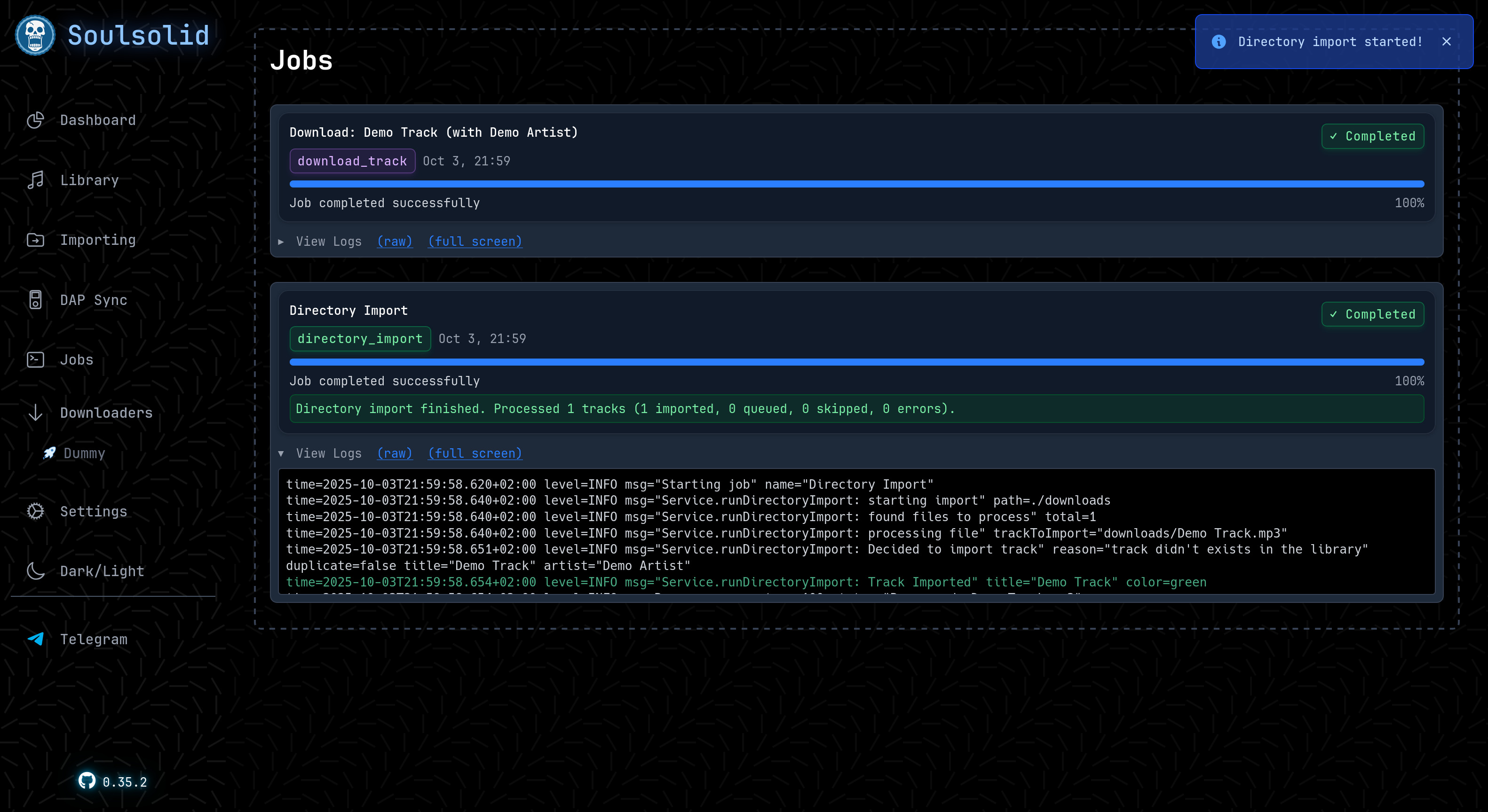 Soulsolid Jobs Interface